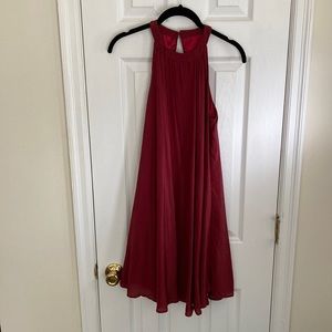 Red flowy party dress